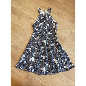 Elegant Black and White Floral Dress